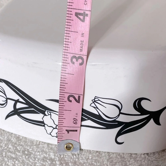 Vintage Corningware Lyrics Black Tulip Print Casserole Dish A-1.5-L USA - Picture 12 of 13